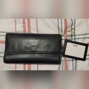 Coach Midnight Leather Wallet with ID Chain